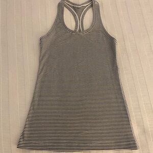 Lululemon Athletica Black and Gray Ribbed Fitted Tank Top